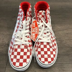 Red checkered vans NEVER WORN